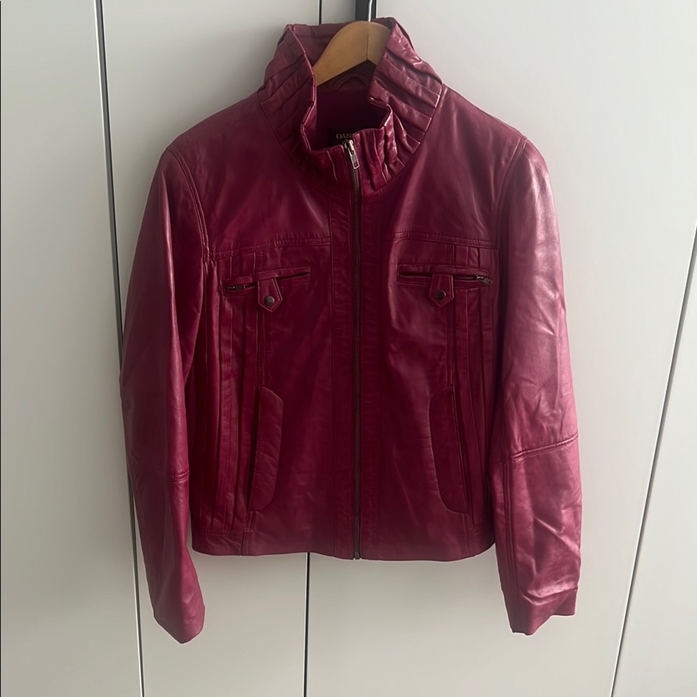 Danier Pink Leather Jacket Stylish and Versatile